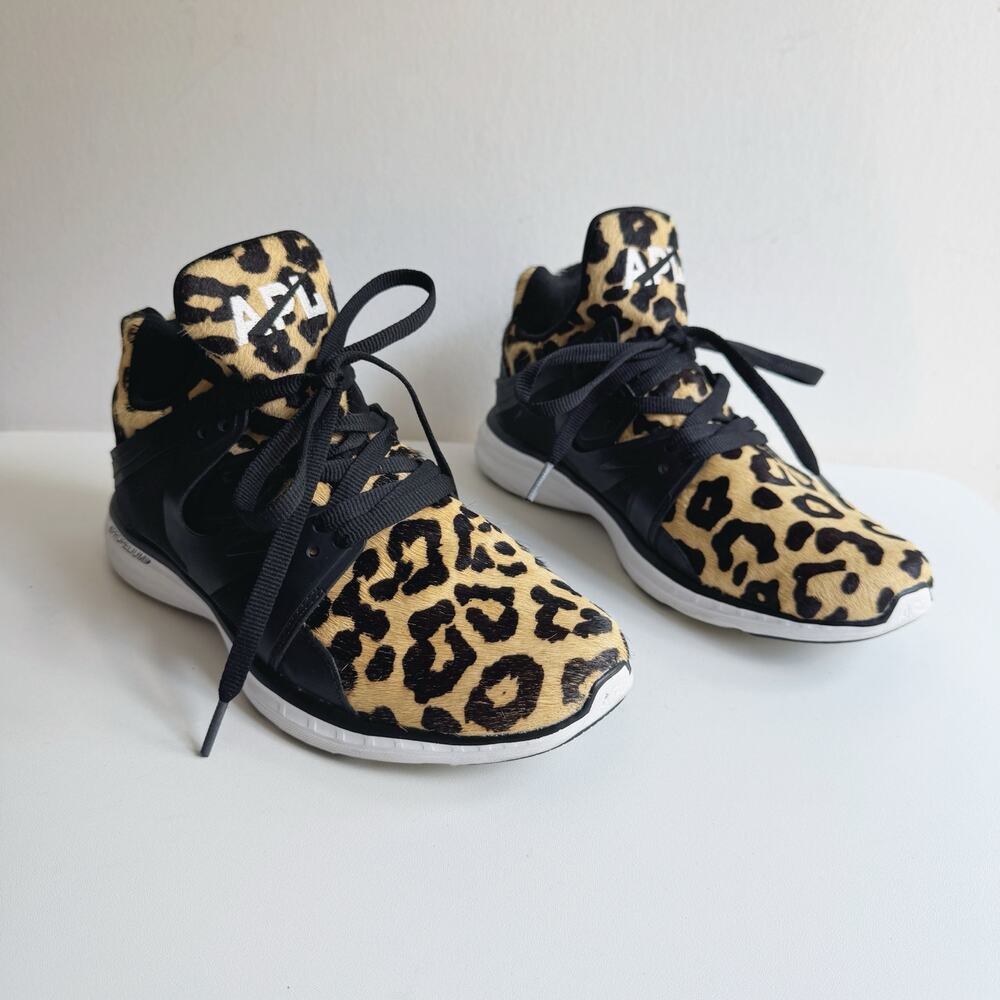 APL Women's Ascend Mid Top Leopard Sneakers Size 8